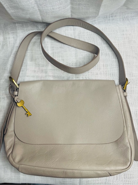 Fossil Handbags - Fossil Harper Leather Large Crossbody Bag in Graystone Lesther